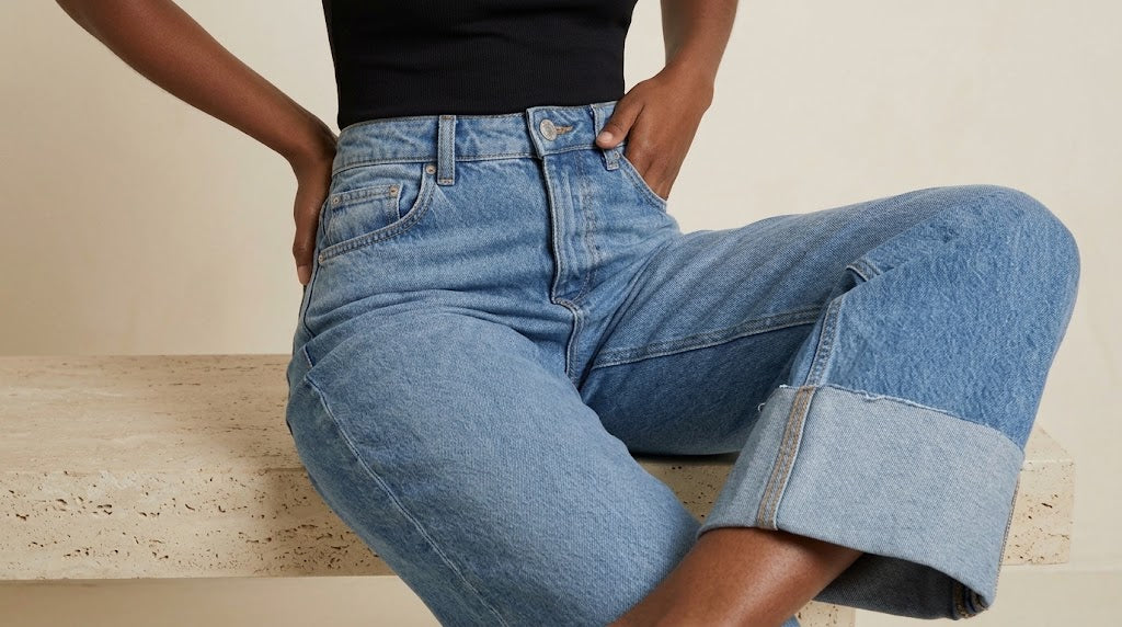 Jean Wide Leg à revers